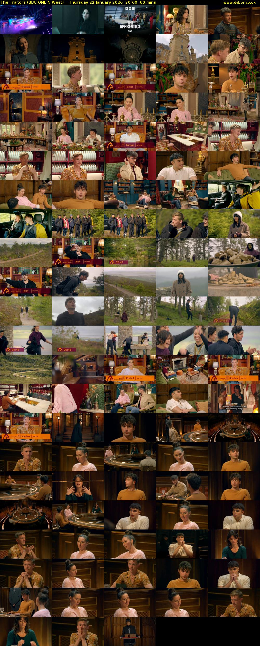 The Traitors (BBC ONE N West) Thursday 22 January 2026 20:00 - 21:00