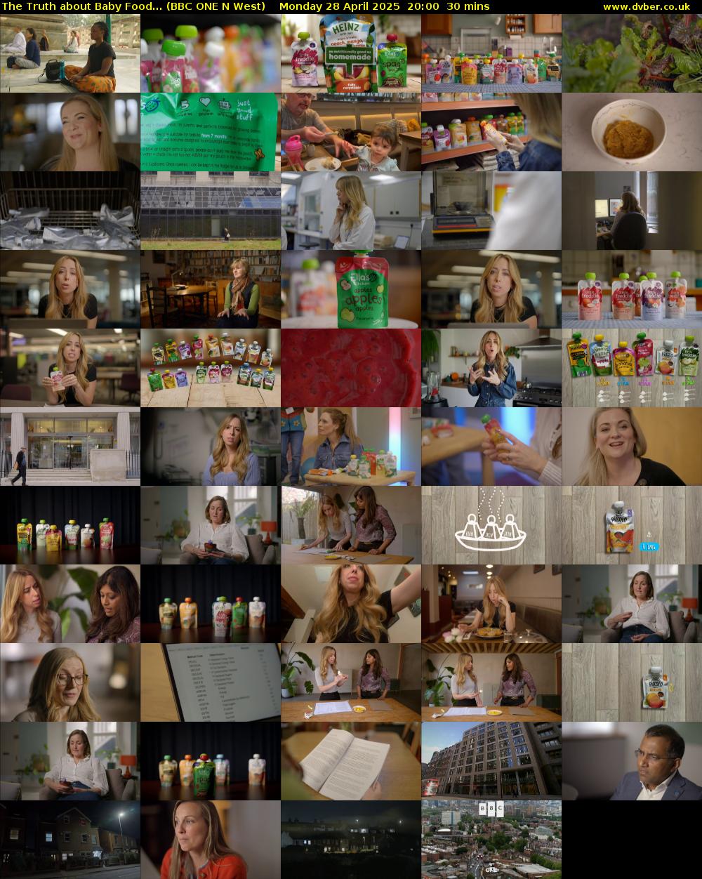 The Truth about Baby Food... (BBC ONE N West) Monday 28 April 2025 20:00 - 20:30