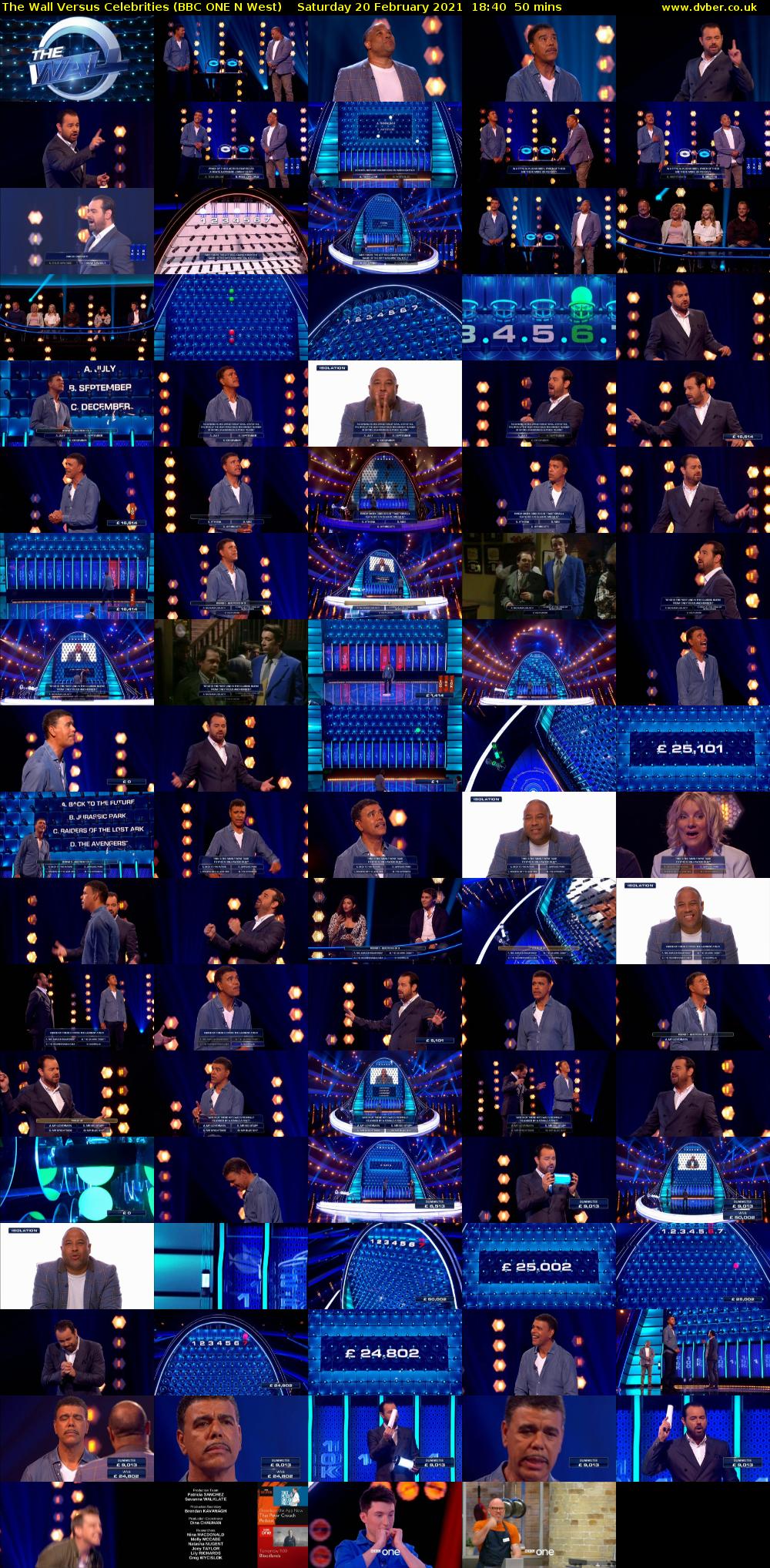 The Wall Versus Celebrities (BBC ONE N West) Saturday 20 February 2021 18:40 - 19:30