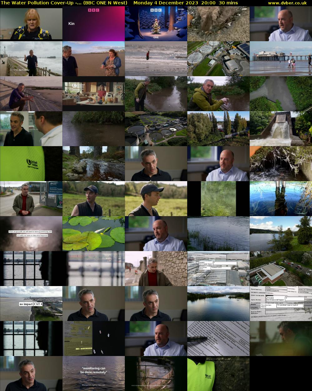 The Water Pollution Cover-Up -... (BBC ONE N West) Monday 4 December 2023 20:00 - 20:30
