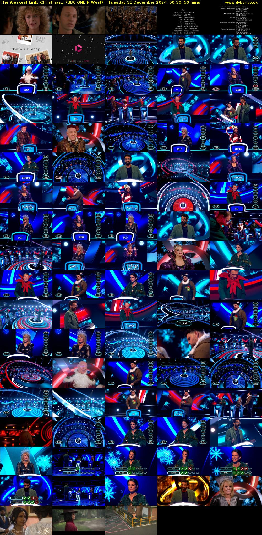 The Weakest Link: Christmas... (BBC ONE N West) Tuesday 31 December 2024 00:30 - 01:20