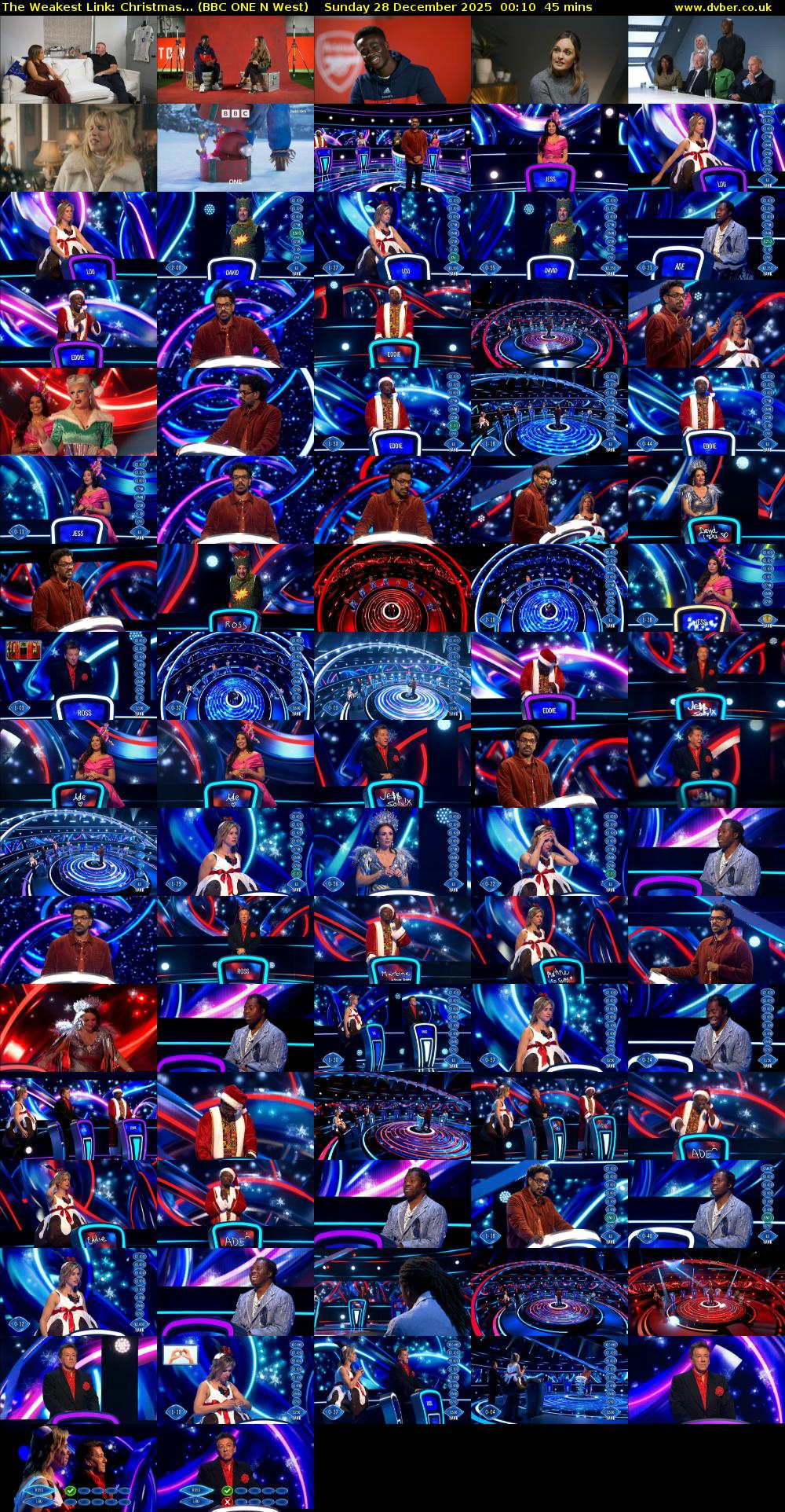 The Weakest Link: Christmas... (BBC ONE N West) Sunday 28 December 2025 00:10 - 00:55