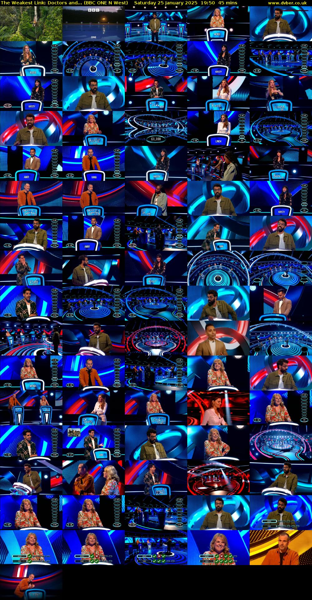 The Weakest Link: Doctors and... (BBC ONE N West) Saturday 25 January 2025 19:50 - 20:35
