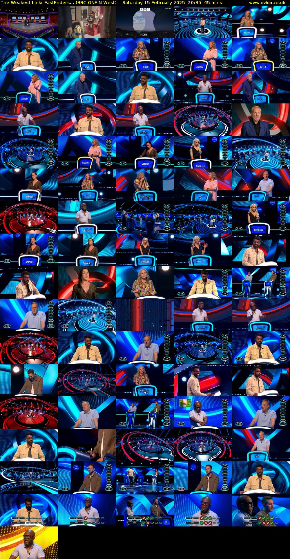 The Weakest Link: EastEnders... (BBC ONE N West) Saturday 15 February 2025 20:35 - 21:20