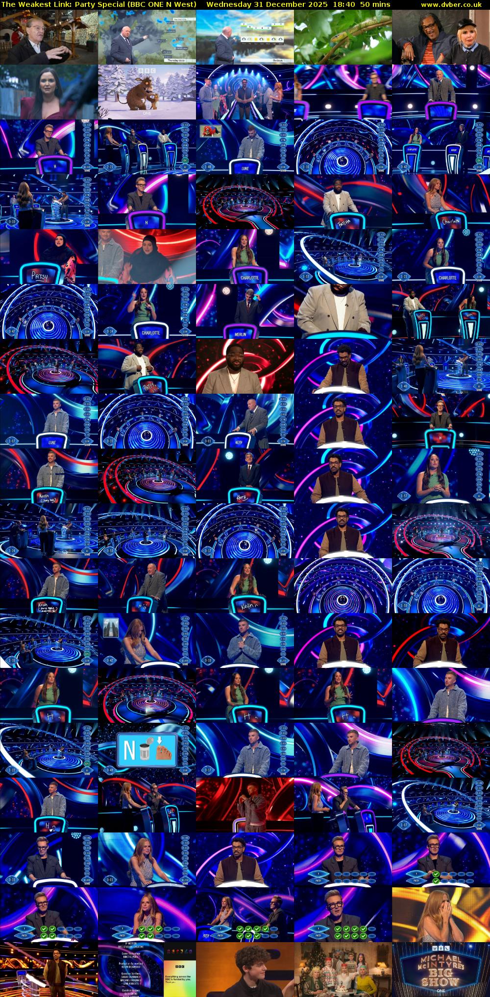 The Weakest Link: Party Special (BBC ONE N West) Wednesday 31 December 2025 18:40 - 19:30