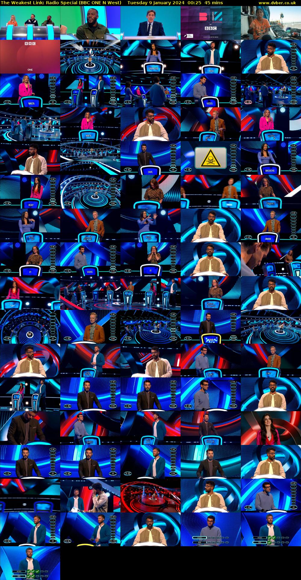 The Weakest Link: Radio Special (BBC ONE N West) Tuesday 9 January 2024 00:25 - 01:10