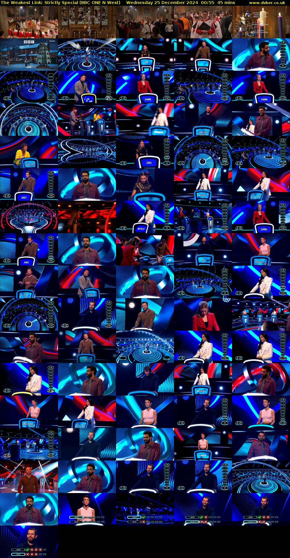 The Weakest Link: Strictly Special (BBC ONE N West) Wednesday 25 December 2024 00:55 - 01:40