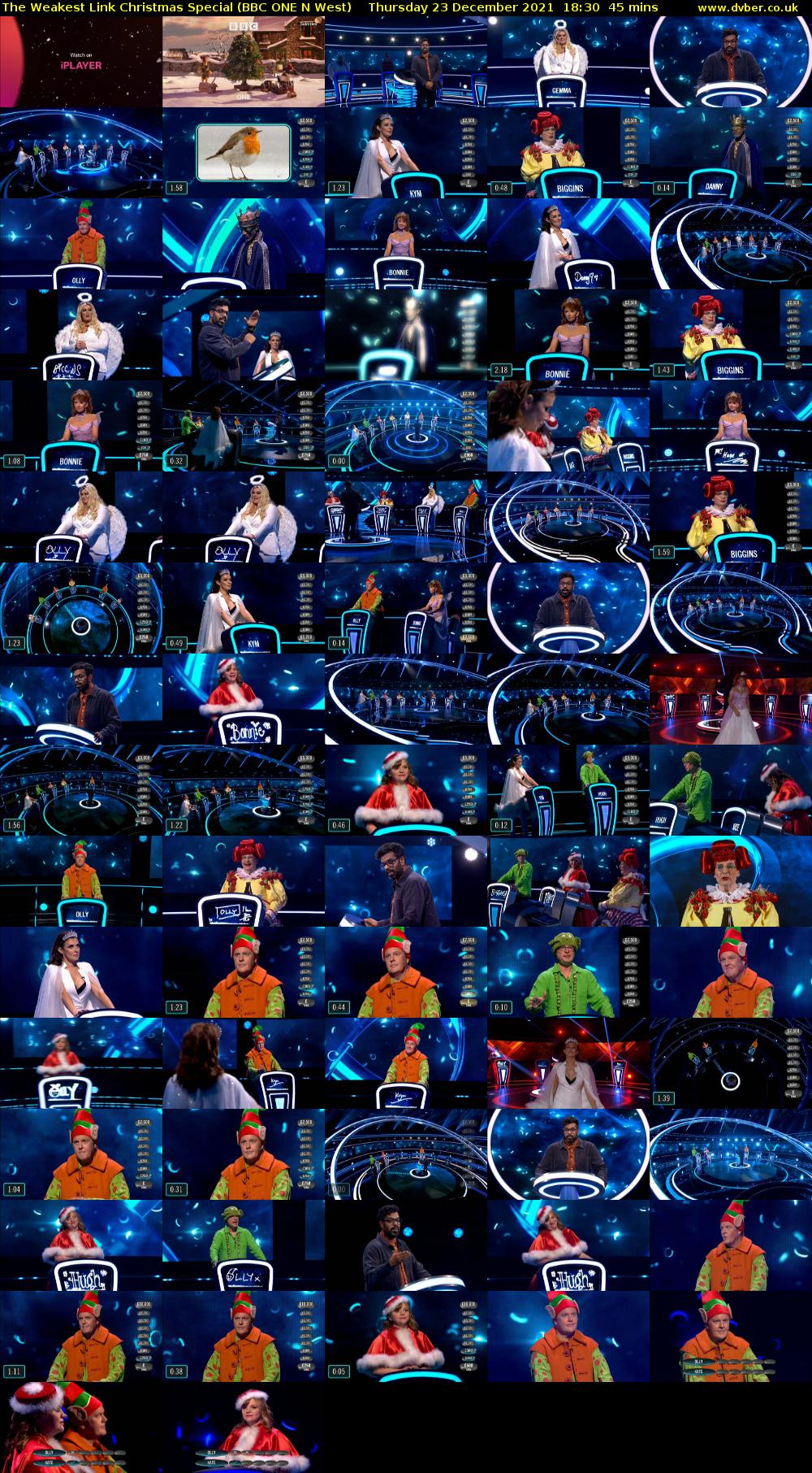 The Weakest Link Christmas Special (BBC ONE N West) Thursday 23 December 2021 18:30 - 19:15