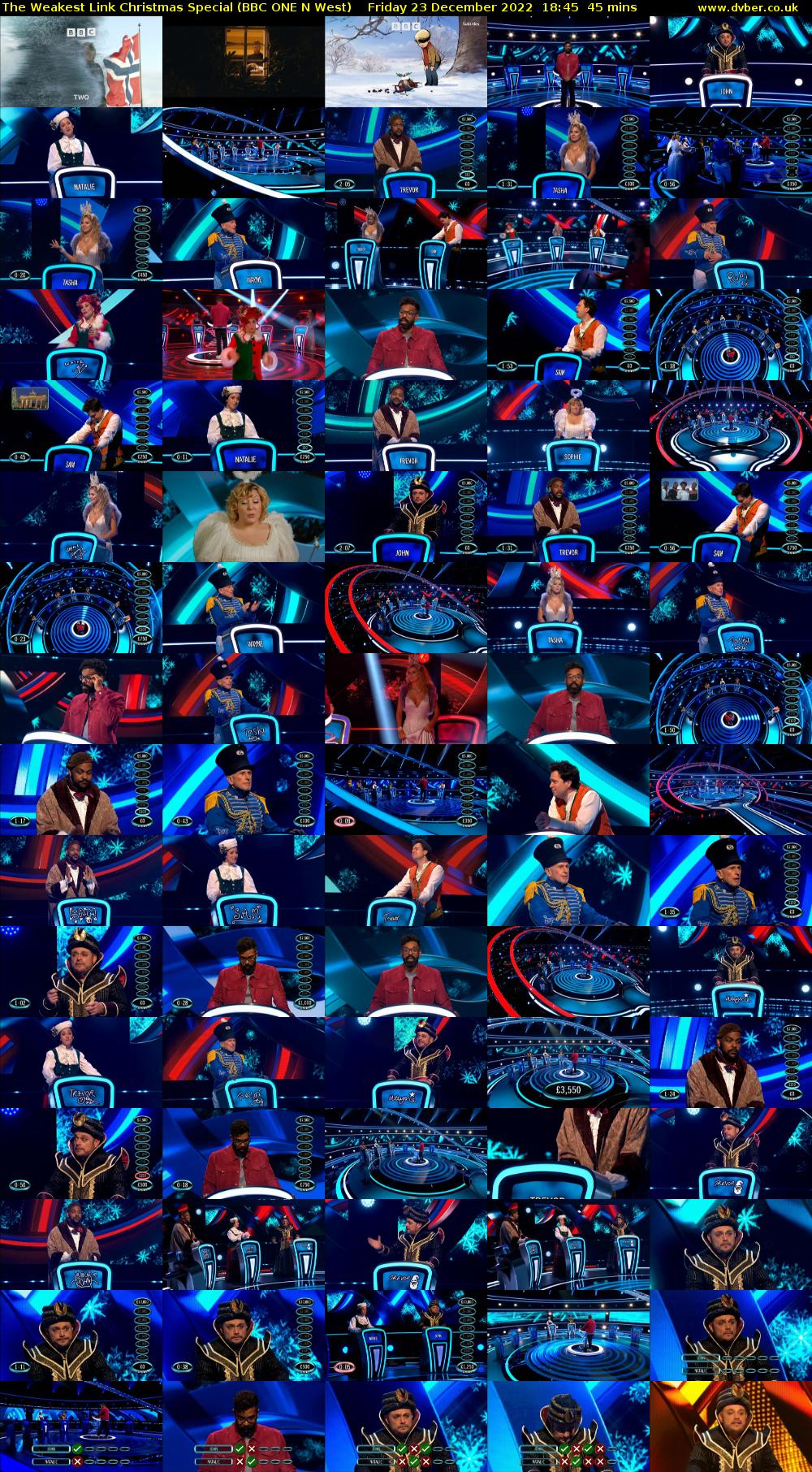 The Weakest Link Christmas Special (BBC ONE N West) Friday 23 December 2022 18:45 - 19:30