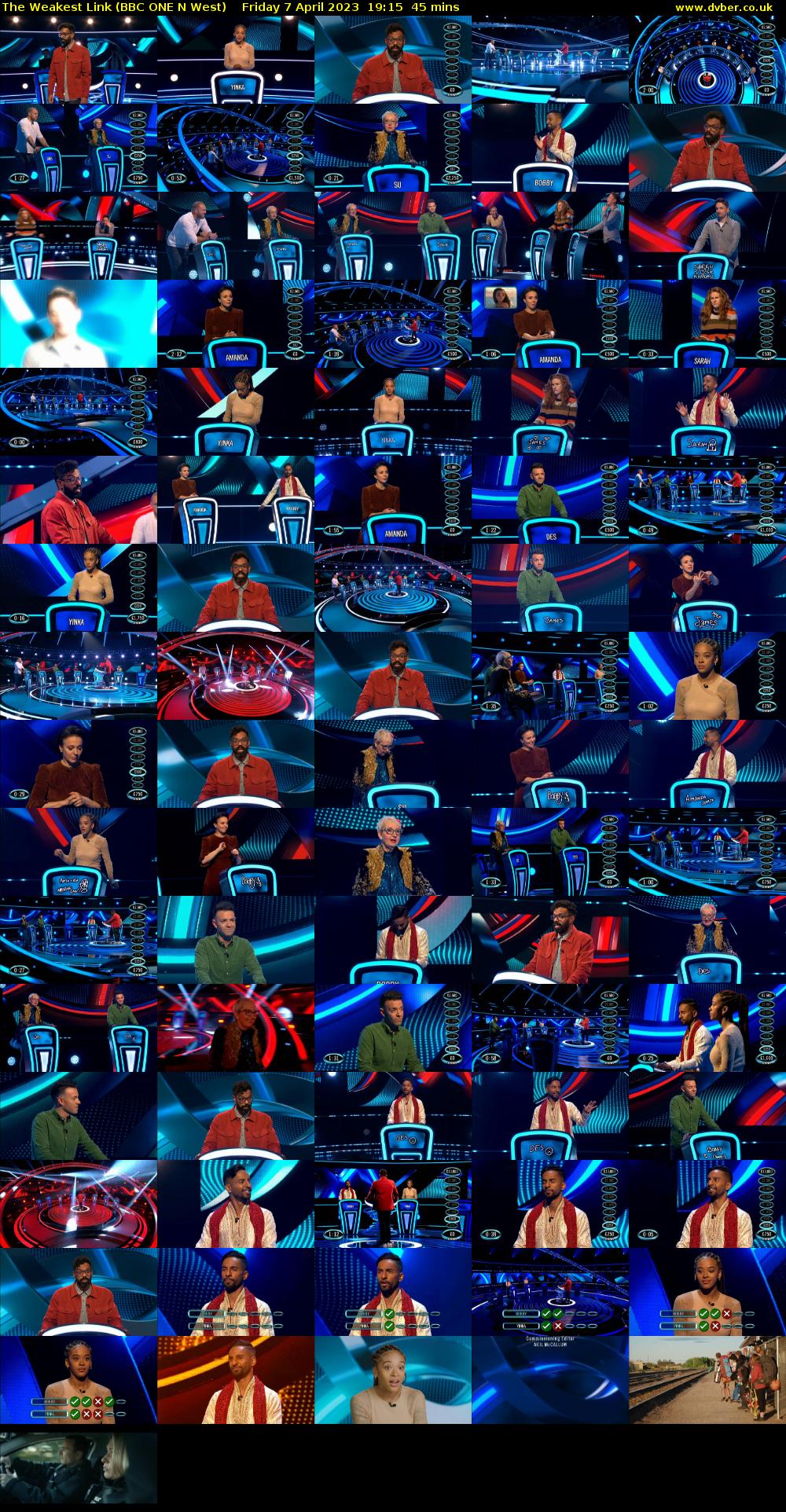 The Weakest Link (BBC ONE N West) Friday 7 April 2023 19:15 - 20:00