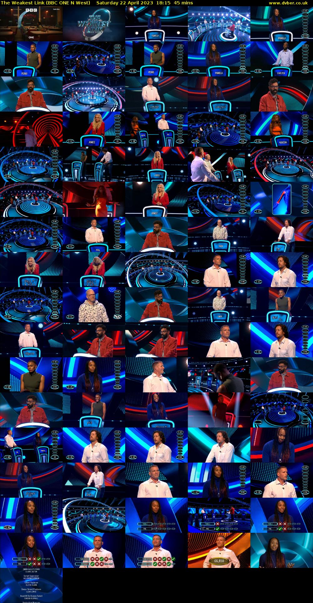 The Weakest Link (BBC ONE N West) Saturday 22 April 2023 18:15 - 19:00