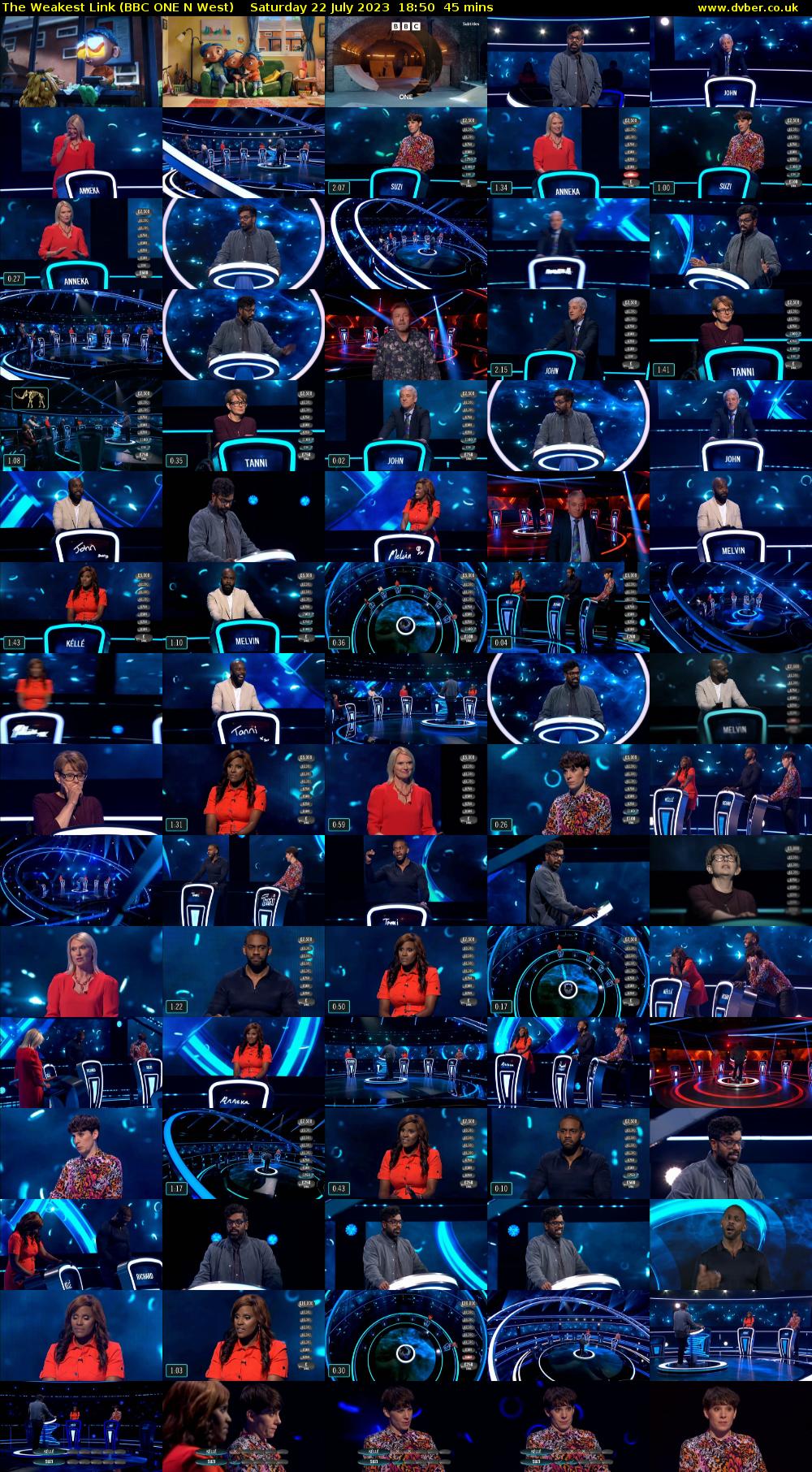 The Weakest Link (BBC ONE N West) Saturday 22 July 2023 18:50 - 19:35