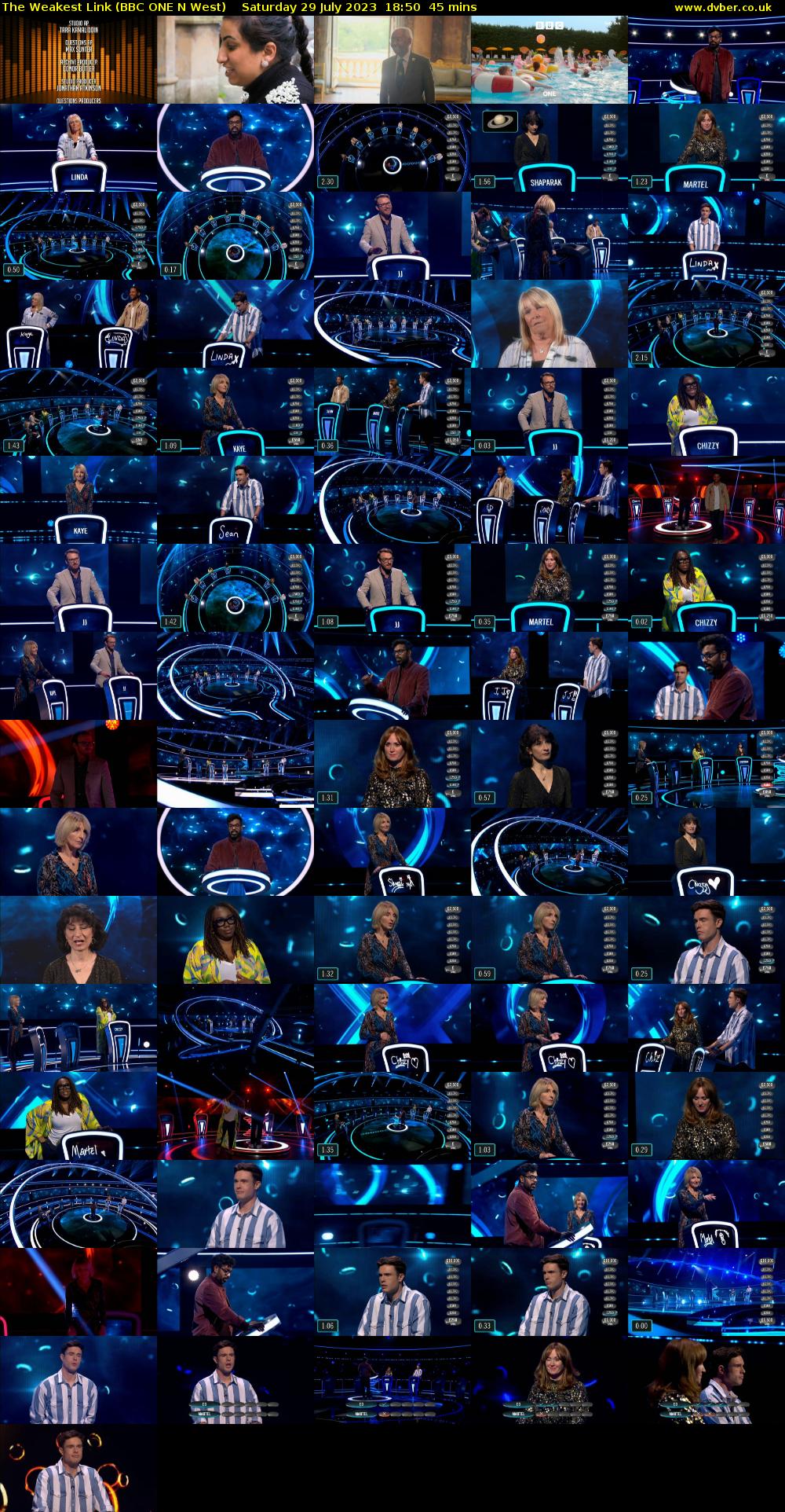The Weakest Link (BBC ONE N West) Saturday 29 July 2023 18:50 - 19:35
