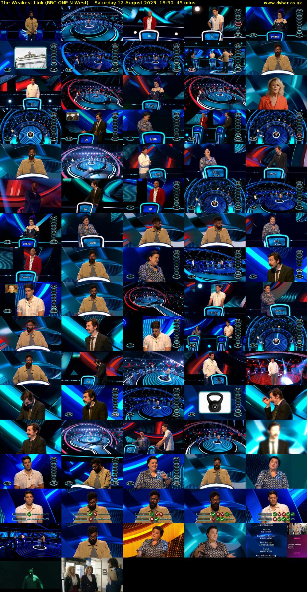 The Weakest Link (BBC ONE N West) Saturday 12 August 2023 18:50 - 19:35