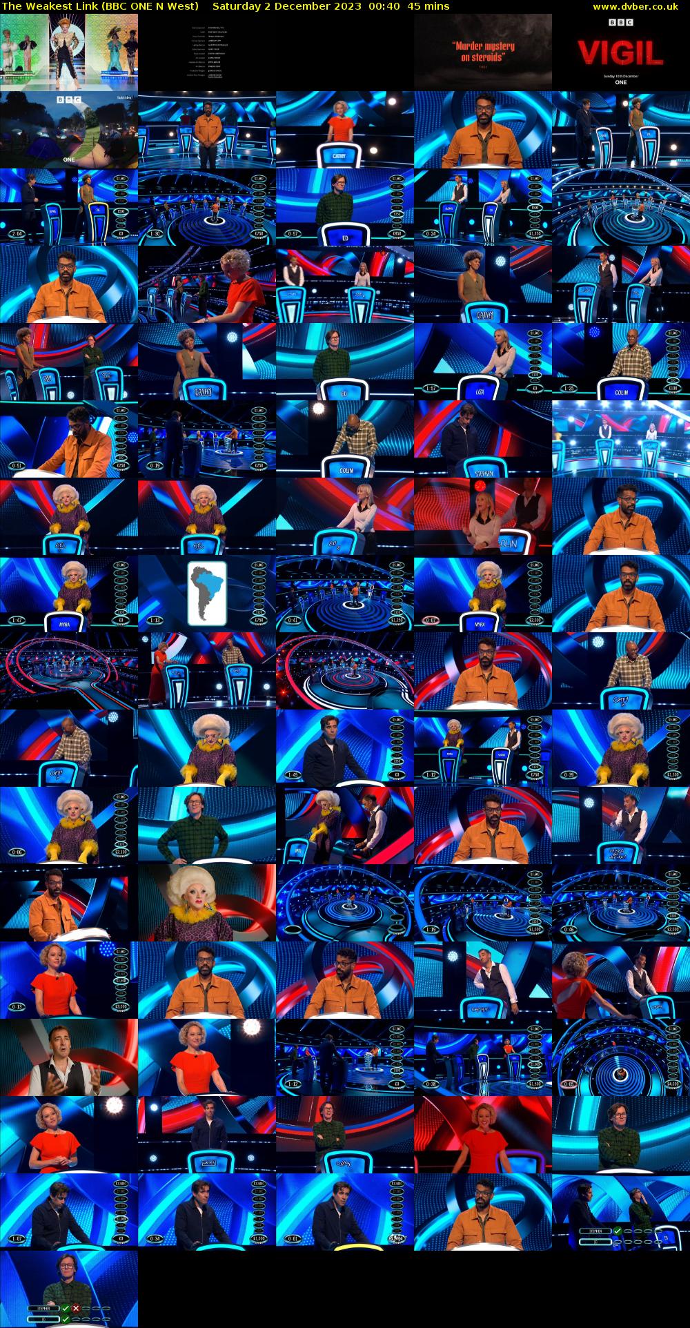 The Weakest Link (BBC ONE N West) Saturday 2 December 2023 00:40 - 01:25