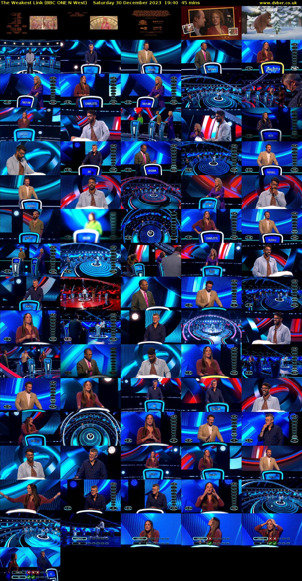 The Weakest Link (BBC ONE N West) Saturday 30 December 2023 19:40 - 20:25