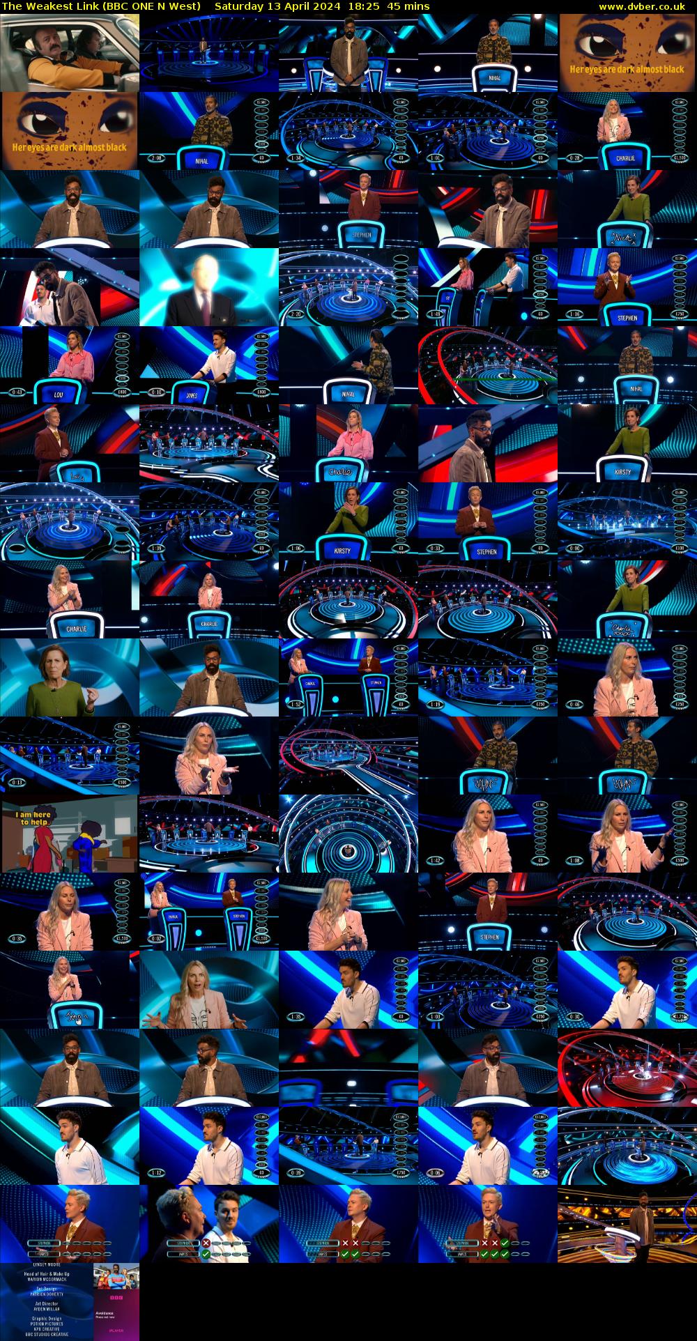 The Weakest Link (BBC ONE N West) Saturday 13 April 2024 18:25 - 19:10