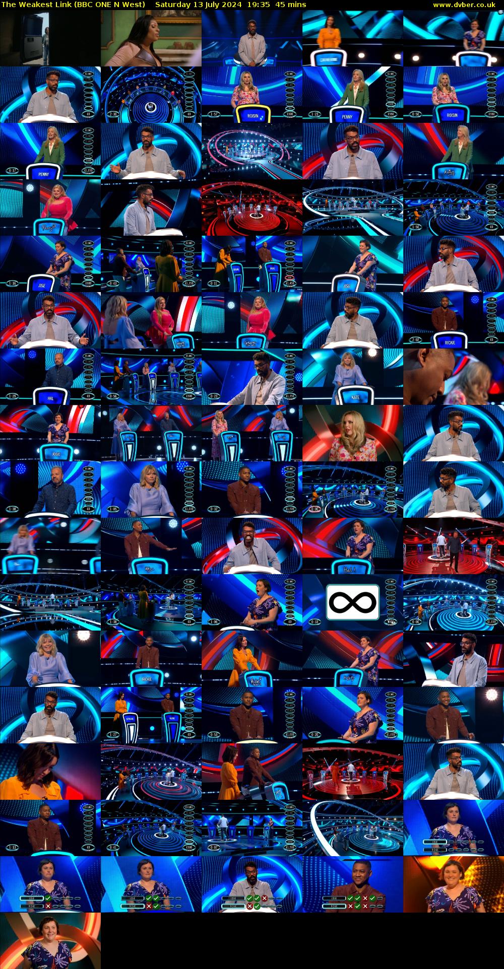 The Weakest Link (BBC ONE N West) Saturday 13 July 2024 19:35 - 20:20