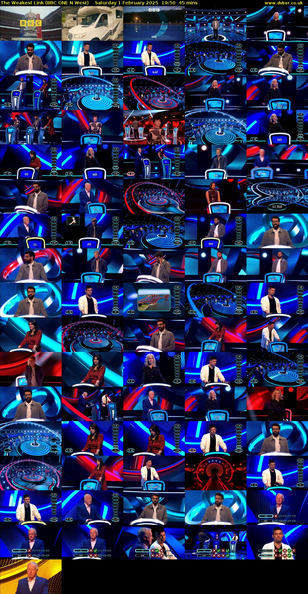 The Weakest Link (BBC ONE N West) Saturday 1 February 2025 19:50 - 20:35