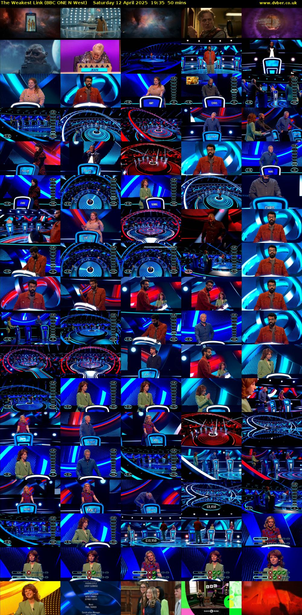 The Weakest Link (BBC ONE N West) Saturday 12 April 2025 19:35 - 20:25