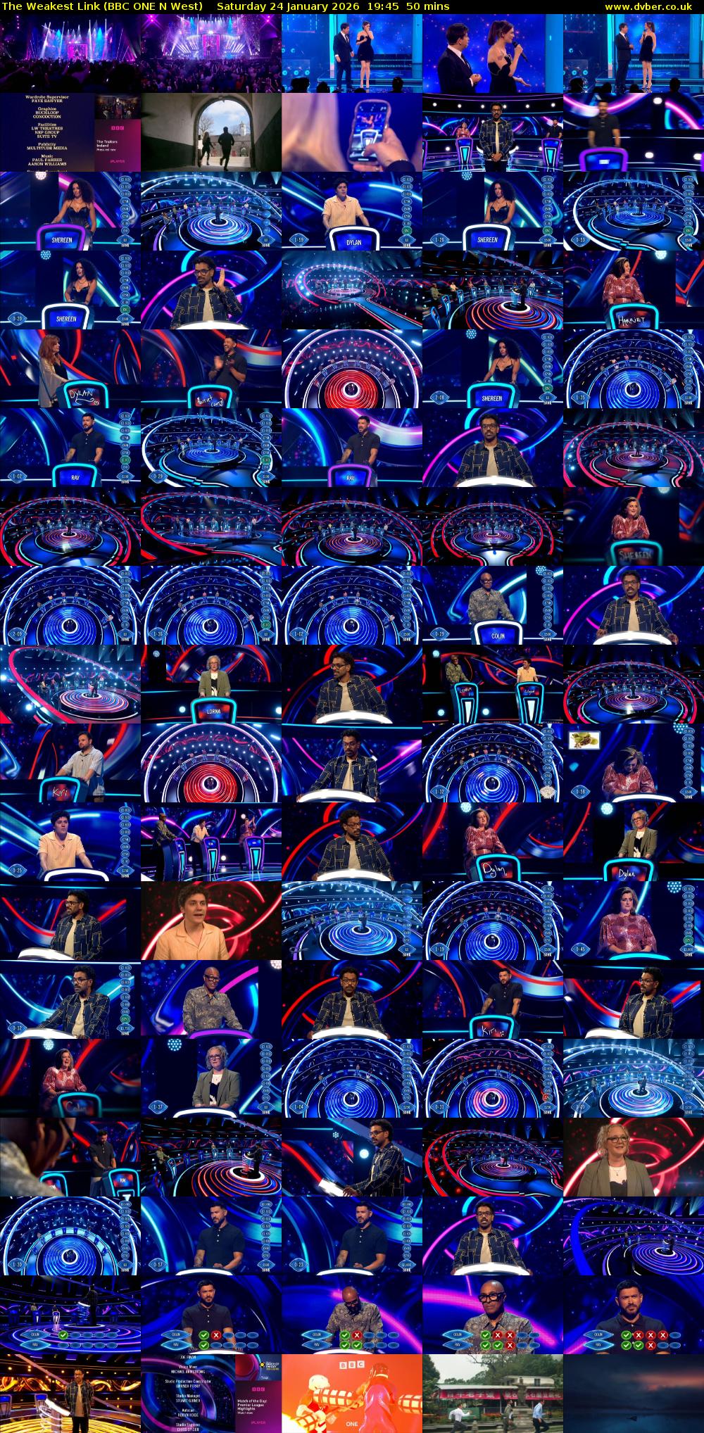 The Weakest Link (BBC ONE N West) Saturday 24 January 2026 19:45 - 20:35