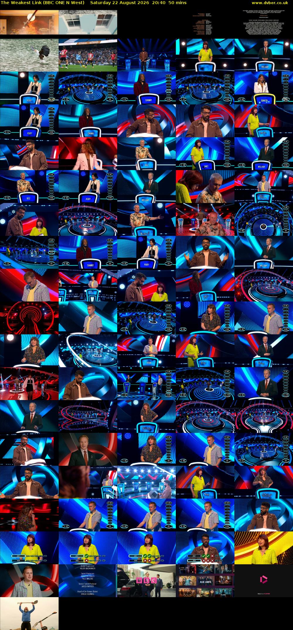 The Weakest Link (BBC ONE N West) Saturday 22 August 2026 20:40 - 21:30