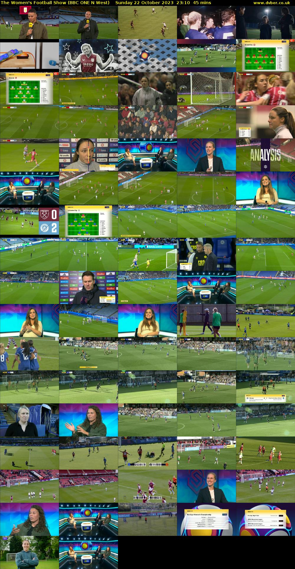 The Women's Football Show (BBC ONE N West) Sunday 22 October 2023 23:10 - 23:55
