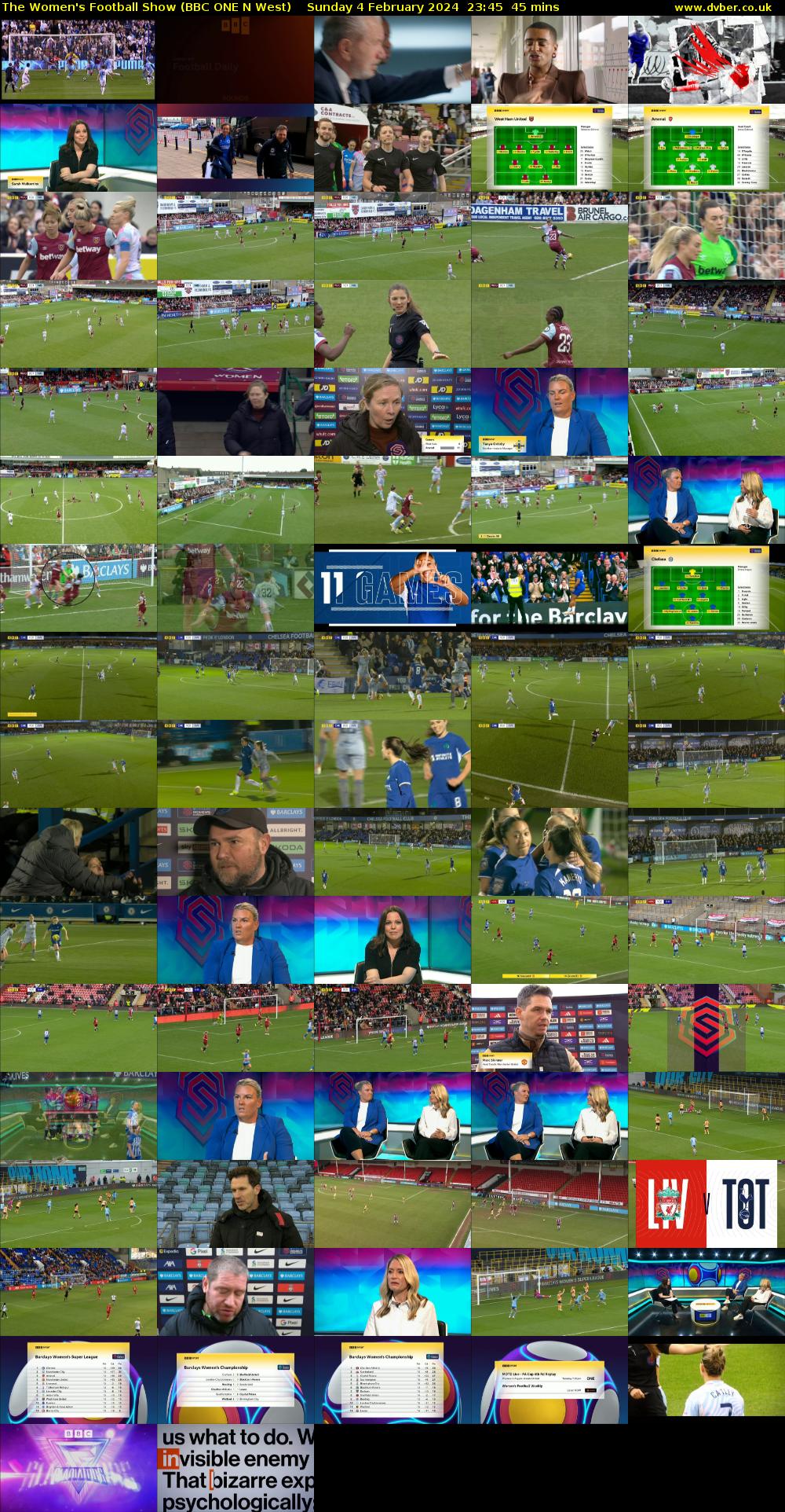 The Women's Football Show (BBC ONE N West) Sunday 4 February 2024 23:45 - 00:30