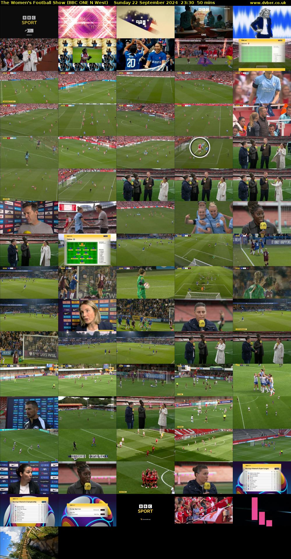 The Women's Football Show (BBC ONE N West) Sunday 22 September 2024 23:30 - 00:20