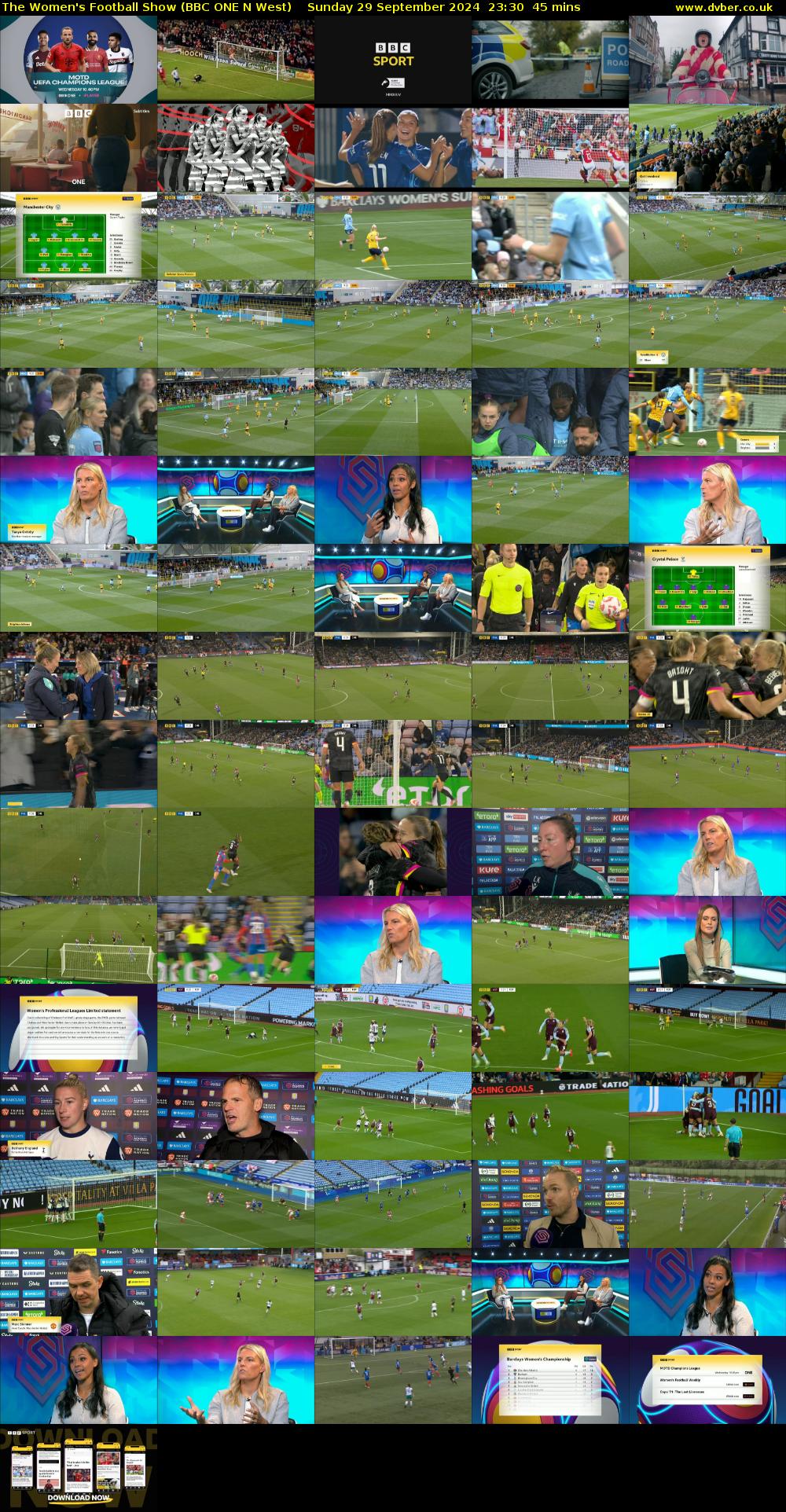 The Women's Football Show (BBC ONE N West) Sunday 29 September 2024 23:30 - 00:15