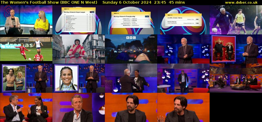 The Women's Football Show (BBC ONE N West) Sunday 6 October 2024 23:45 - 00:30
