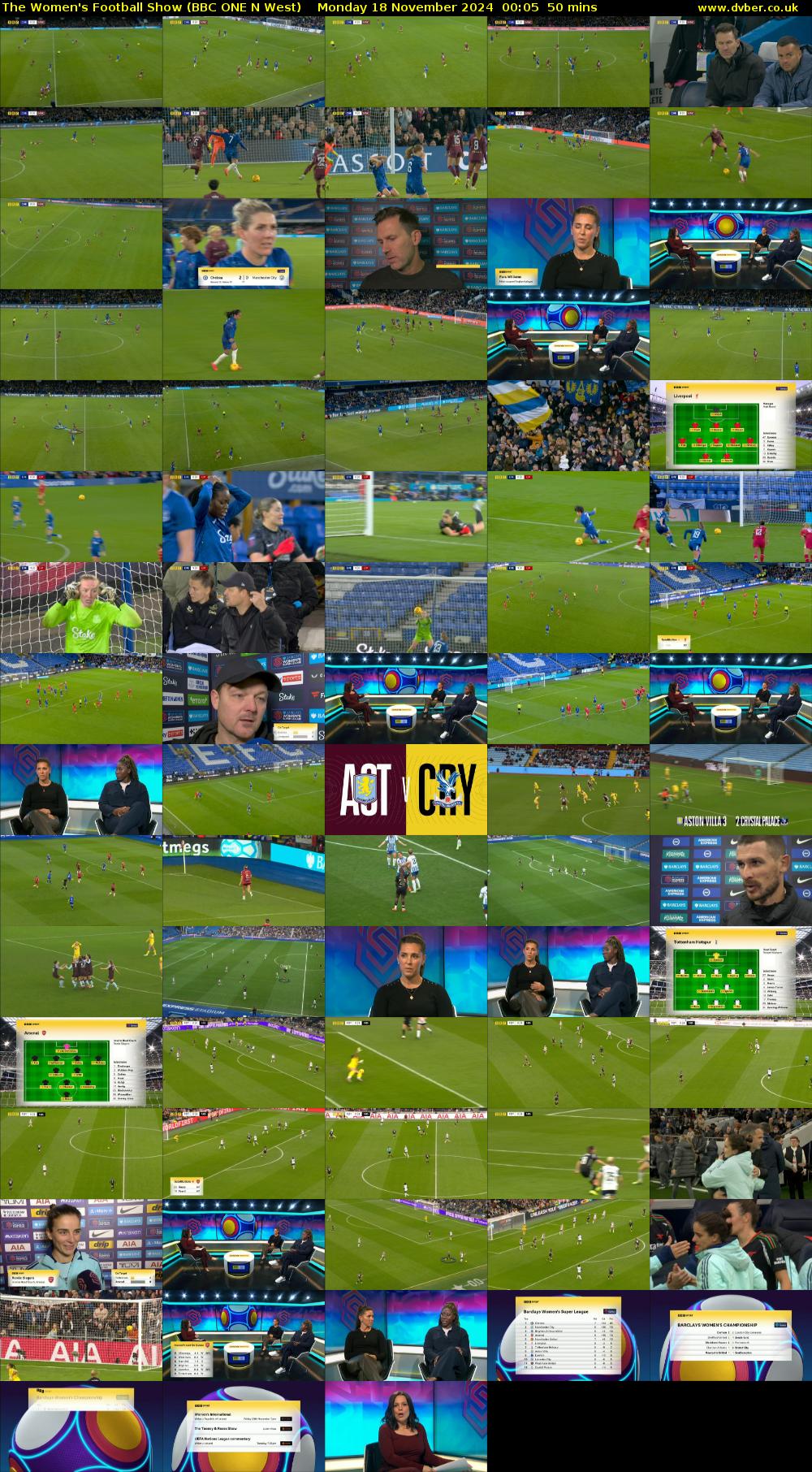 The Women's Football Show (BBC ONE N West) Monday 18 November 2024 00:05 - 00:55