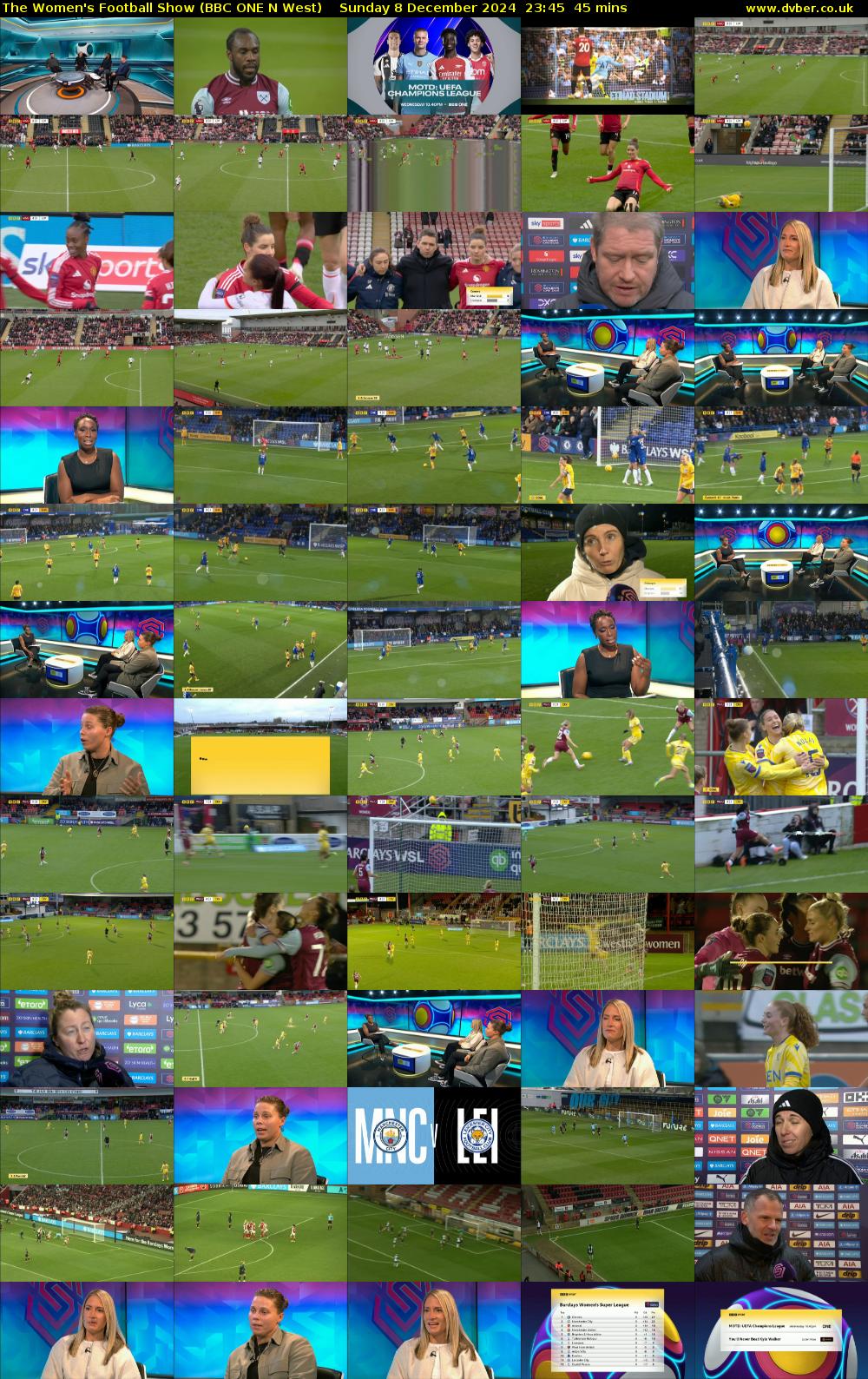 The Women's Football Show (BBC ONE N West) Sunday 8 December 2024 23:45 - 00:30
