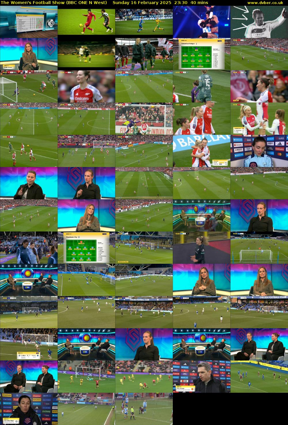 The Women's Football Show (BBC ONE N West) Sunday 16 February 2025 23:30 - 00:10