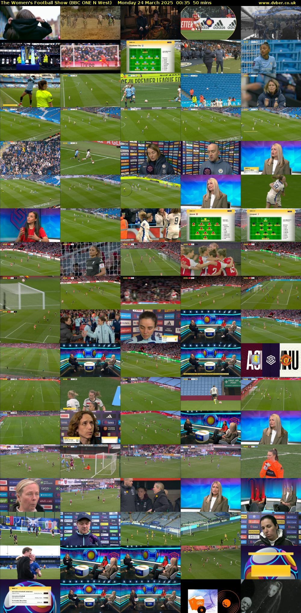 The Women's Football Show (BBC ONE N West) Monday 24 March 2025 00:35 - 01:25