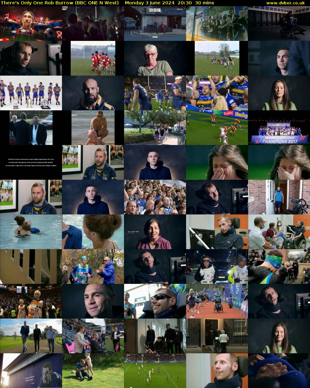 There's Only One Rob Burrow (BBC ONE N West) Monday 3 June 2024 20:30 - 21:00