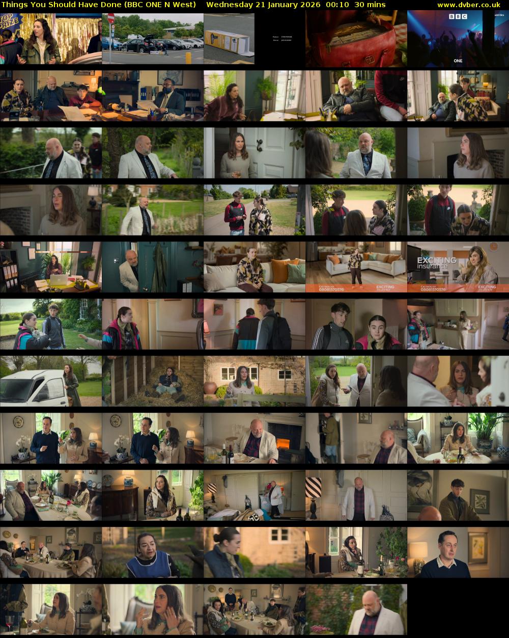 Things You Should Have Done (BBC ONE N West) Wednesday 21 January 2026 00:10 - 00:40