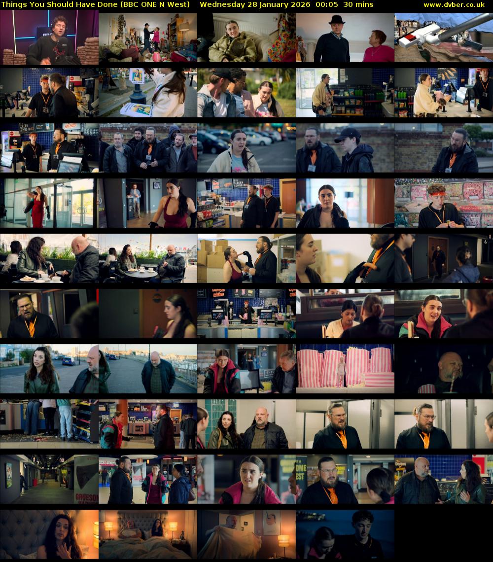 Things You Should Have Done (BBC ONE N West) Wednesday 28 January 2026 00:05 - 00:35