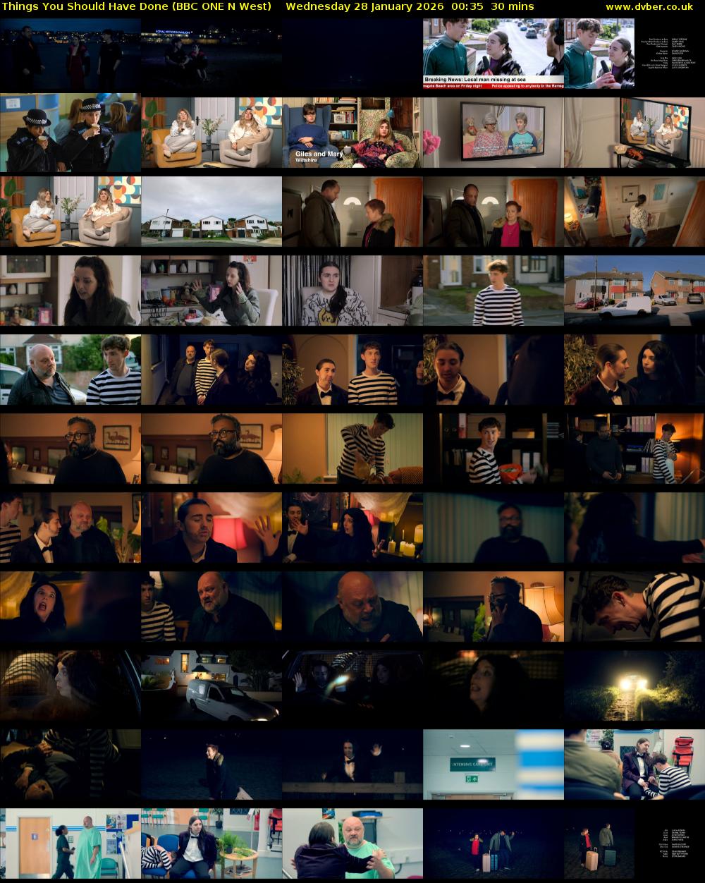 Things You Should Have Done (BBC ONE N West) Wednesday 28 January 2026 00:35 - 01:05