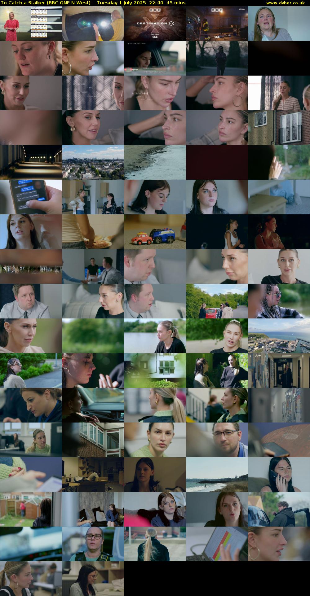 To Catch a Stalker (BBC ONE N West) Tuesday 1 July 2025 22:40 - 23:25