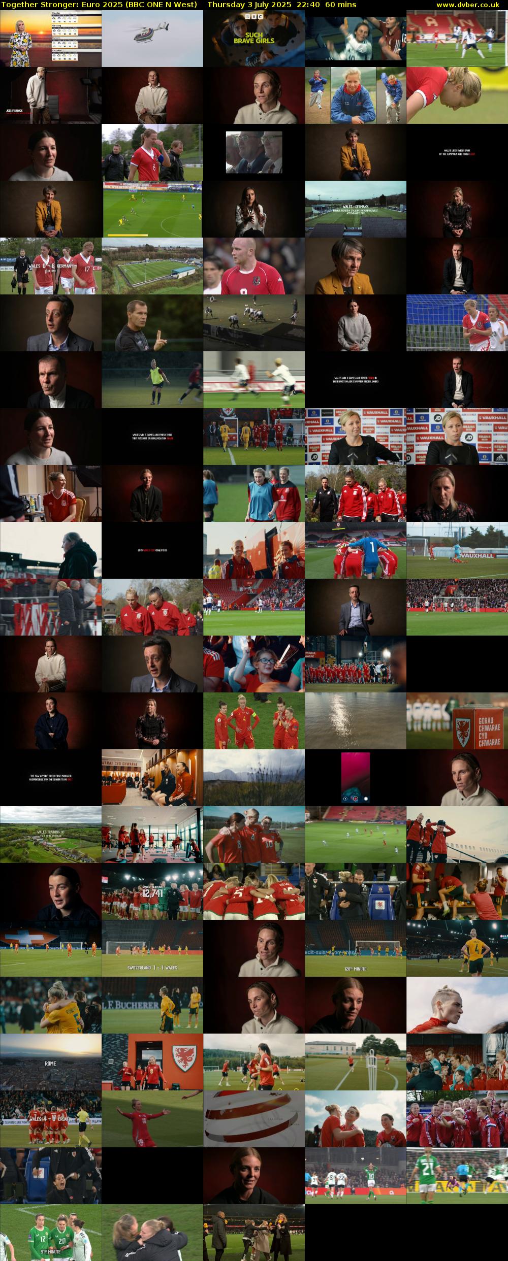 Together Stronger: Euro 2025 (BBC ONE N West) Thursday 3 July 2025 22:40 - 23:40