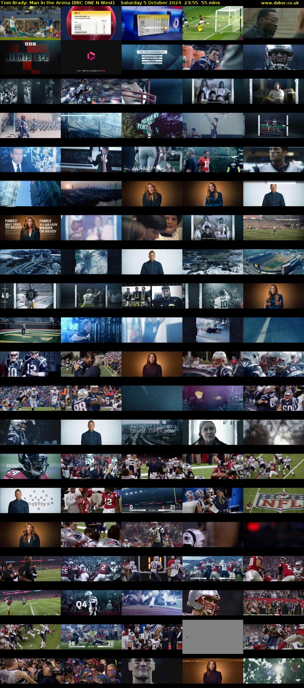 Tom Brady: Man in the Arena (BBC ONE N West) Saturday 5 October 2024 23:55 - 00:50
