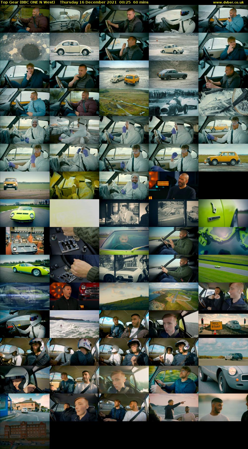 Top Gear (BBC ONE N West) Thursday 16 December 2021 00:25 - 01:25