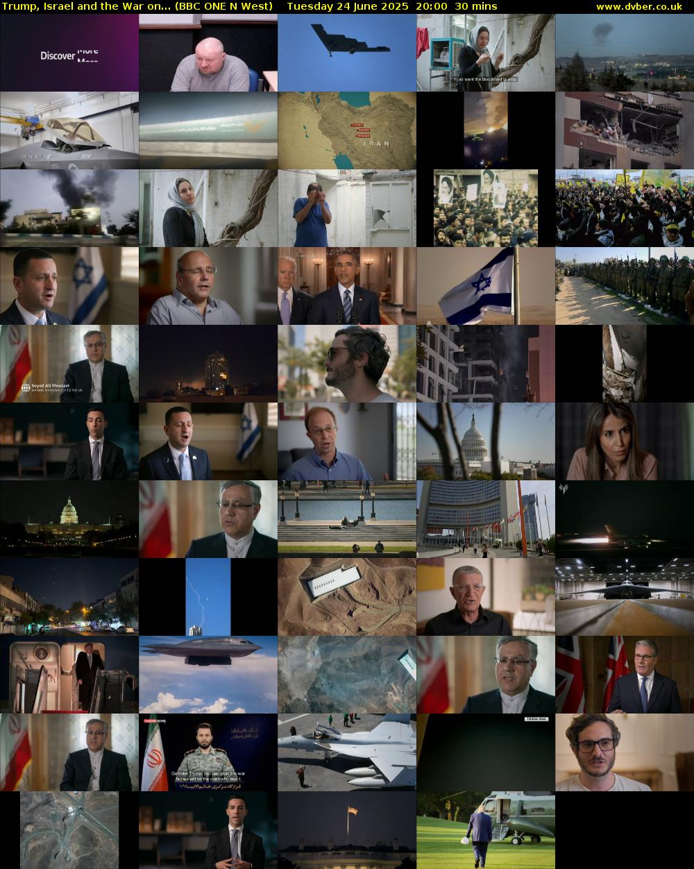 Trump, Israel and the War on... (BBC ONE N West) Tuesday 24 June 2025 20:00 - 20:30