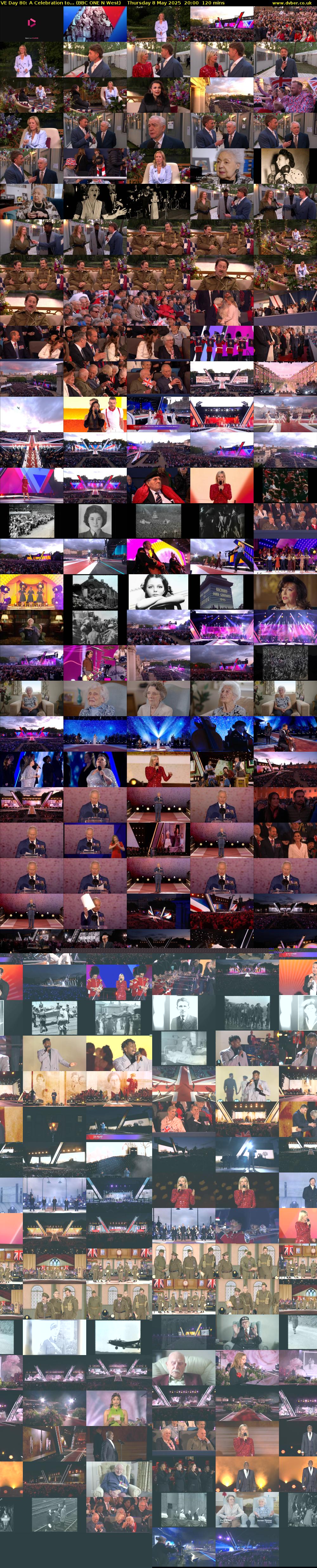 VE Day 80: A Celebration to... (BBC ONE N West) Thursday 8 May 2025 20:00 - 22:00
