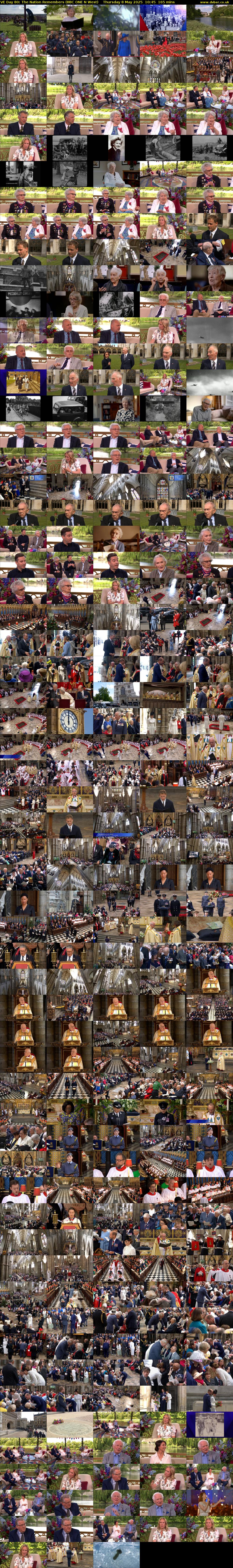 VE Day 80: The Nation Remembers (BBC ONE N West) Thursday 8 May 2025 10:45 - 13:30