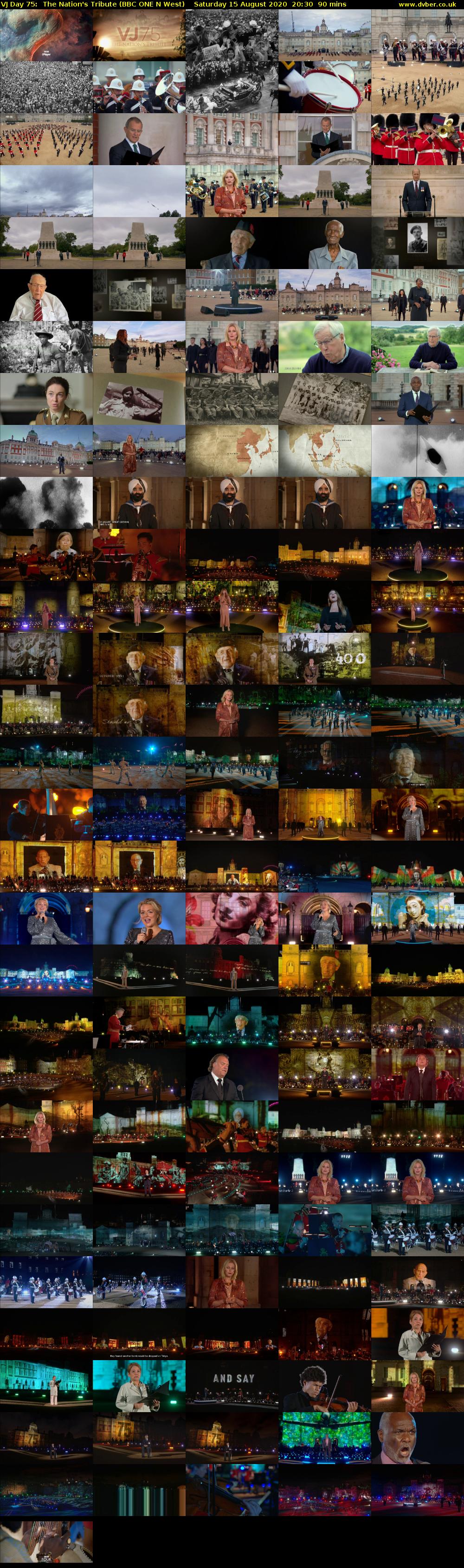 VJ Day 75:  The Nation's Tribute (BBC ONE N West) Saturday 15 August 2020 20:30 - 22:00