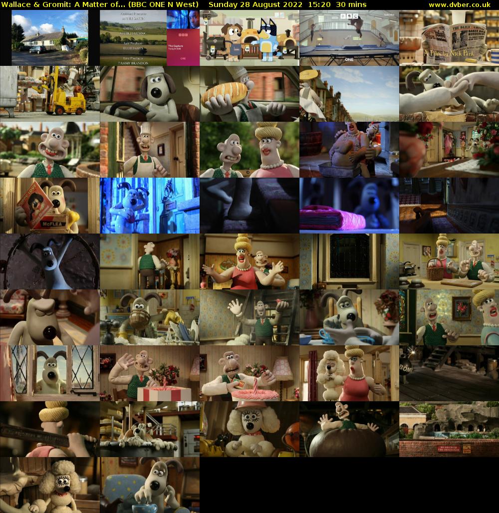 Wallace & Gromit: A Matter of... (BBC ONE N West) Sunday 28 August 2022 15:20 - 15:50