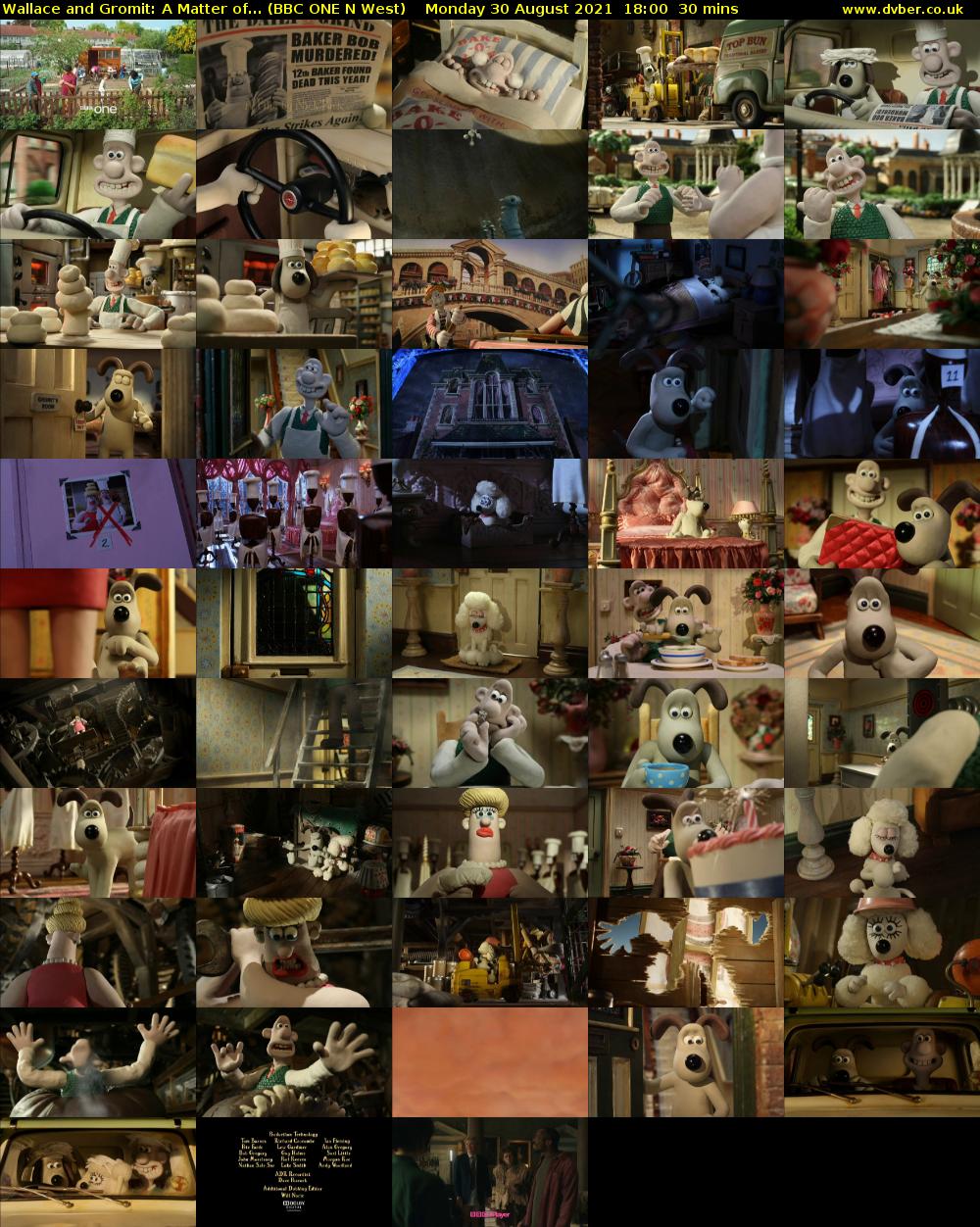Wallace and Gromit: A Matter of... (BBC ONE N West) Monday 30 August 2021 18:00 - 18:30
