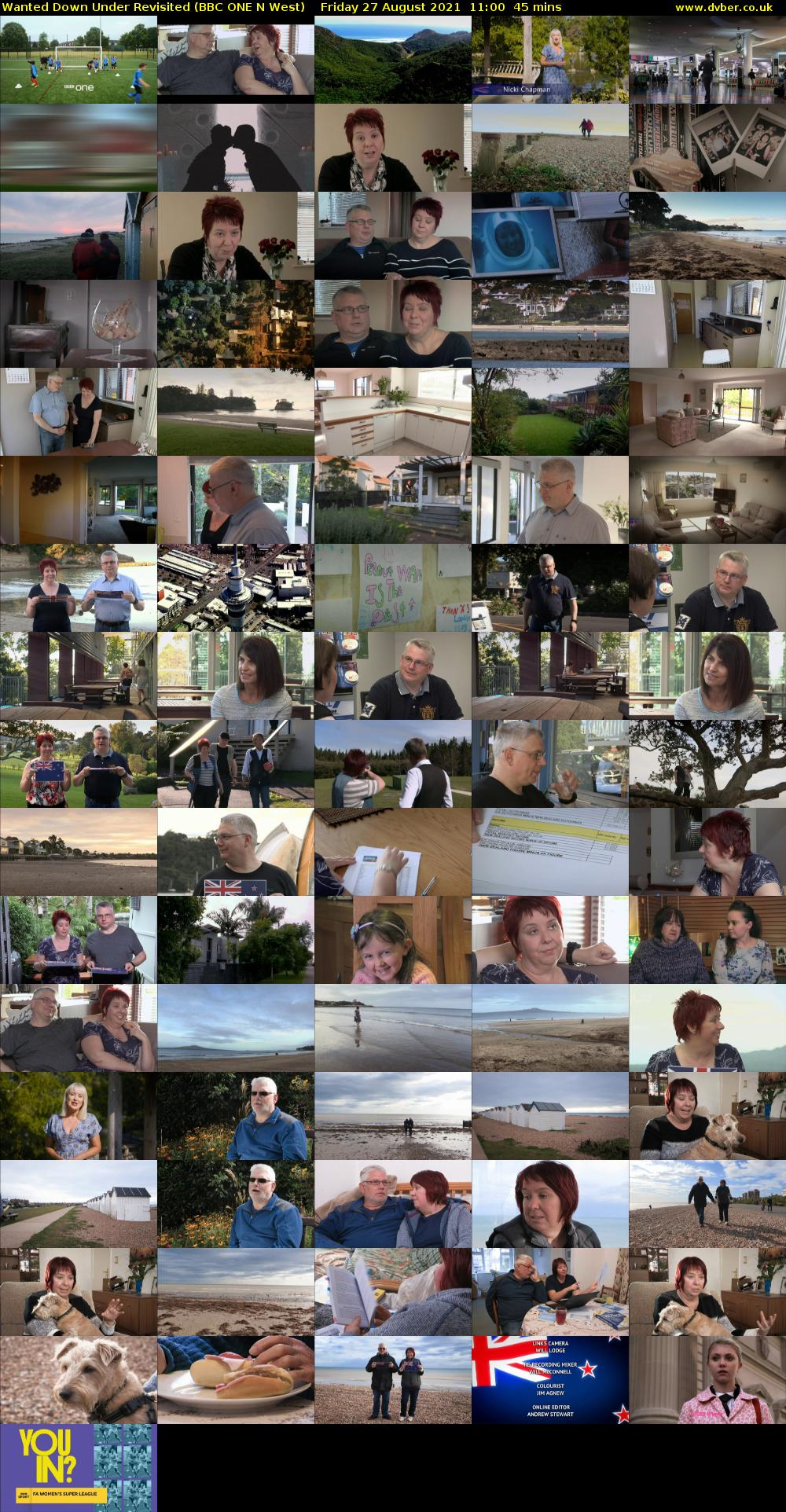 Wanted Down Under Revisited (BBC ONE N West) Friday 27 August 2021 11:00 - 11:45